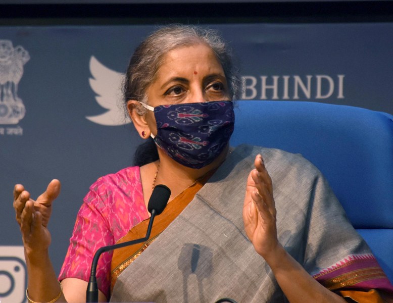 Finance Minister Nirmala Sitharaman addresses press conference