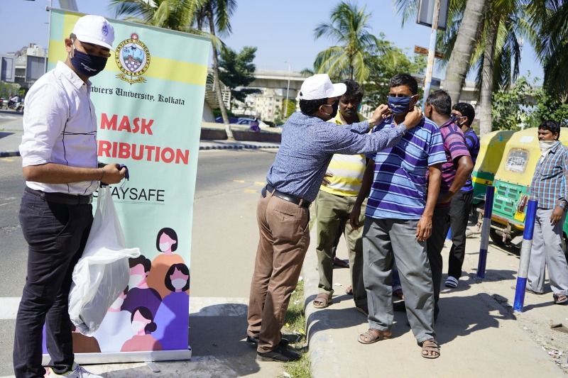 St. Xavier's University distributes masks in 5 km radius of campus in Kolkata's Rajarhat