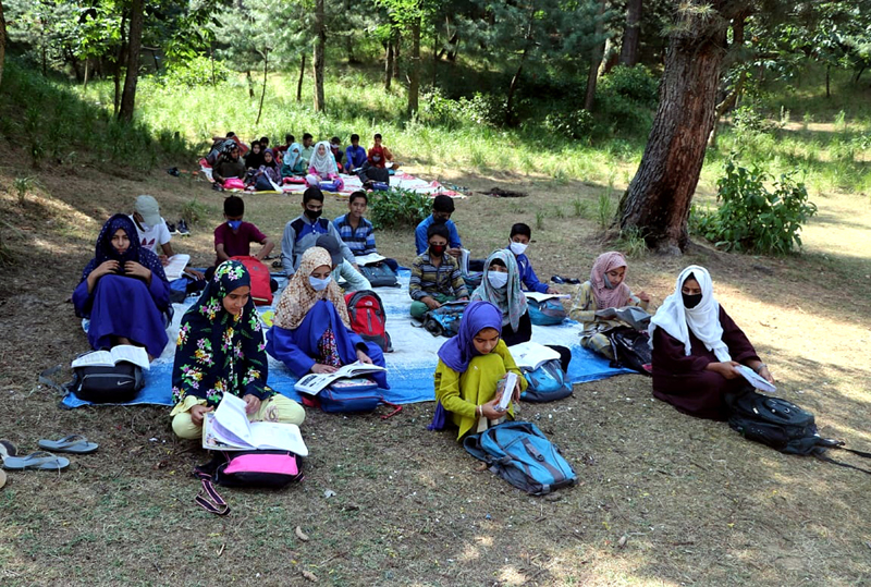 An open air community School established by the study lovers in Didikoot