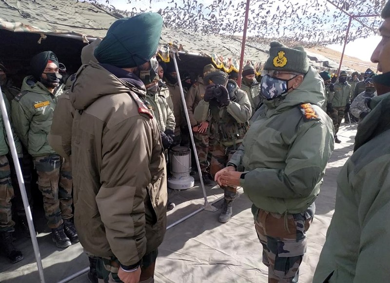 M M Naravane interacting with Fire and Fury Corps