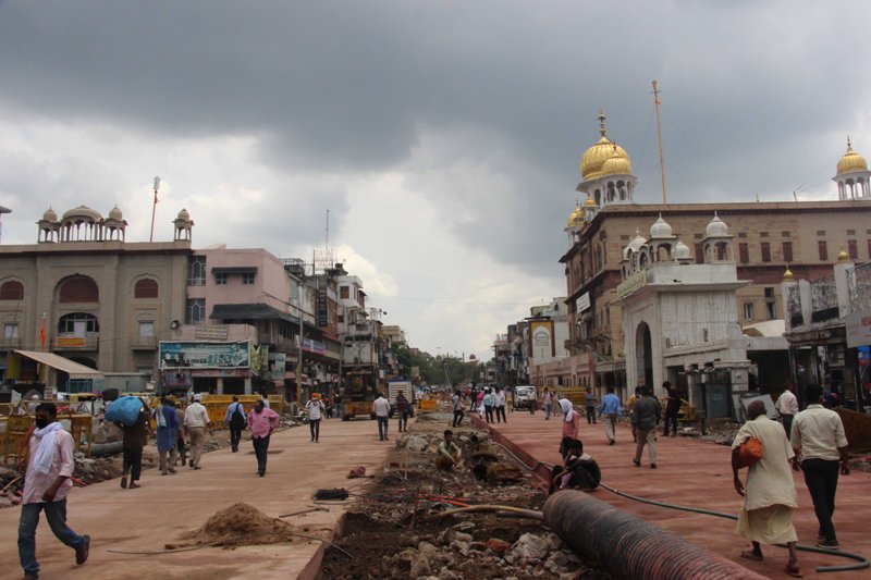 Works underway in New Delhi's Chandni Chowk 