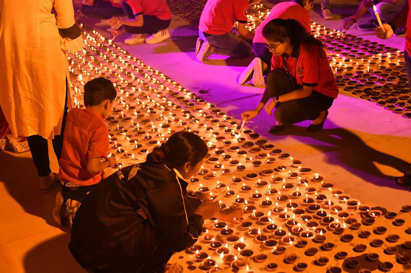 Ayodhya night on the eve of Ram Temple ground breaking ceremony