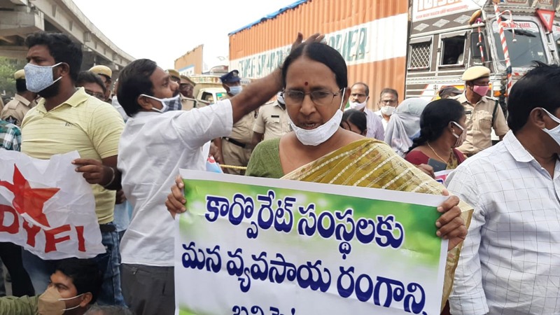 Left protests against Centre’s farm laws