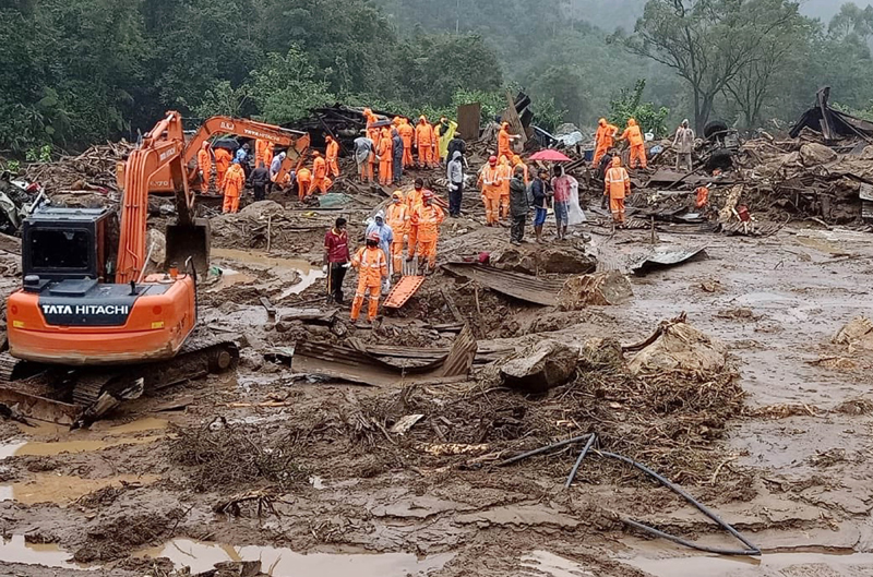 NDRF conducting search and rescue operation in landslide-hit Idukki District of Kerala