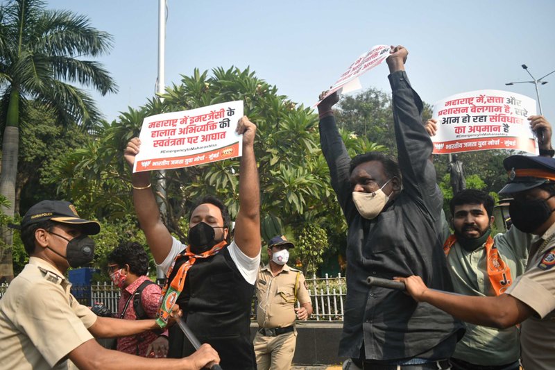 BJP protests against Arnab Goswami’s arrest