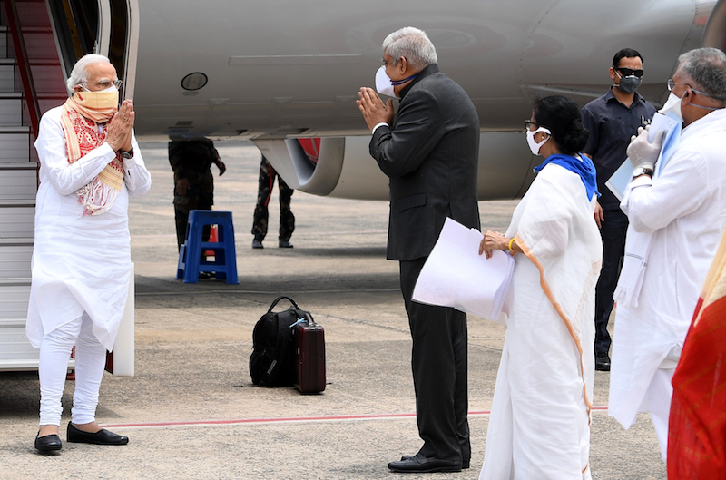 PM Modi surveys Cyclone Amphan impact with West Bengal CM Mamata Banerjee 