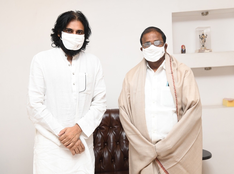 Pawan Kalyan at JanaSena Party Office