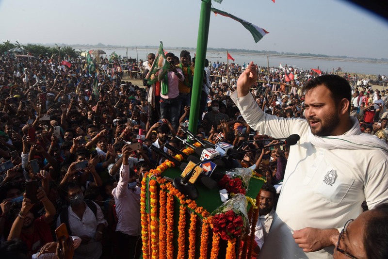 Tejashwi Yadav address rally ahead of assembly election