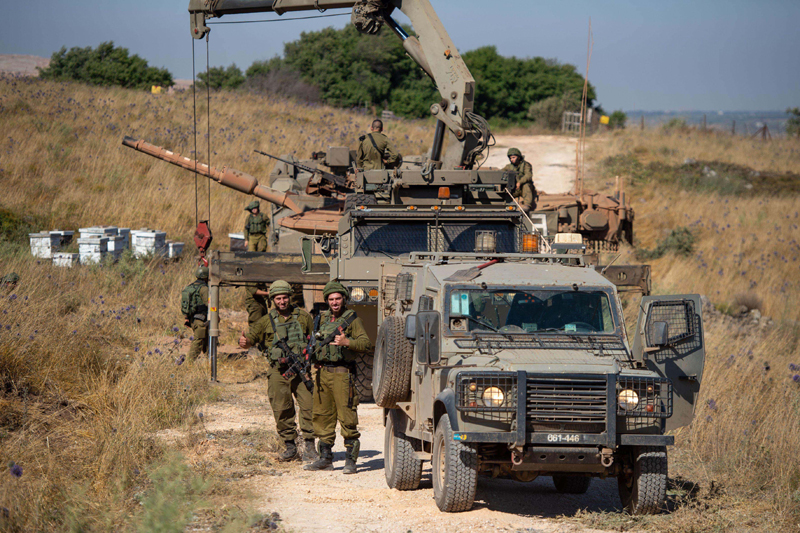 Israeli Army forces stationed in Golan Heights