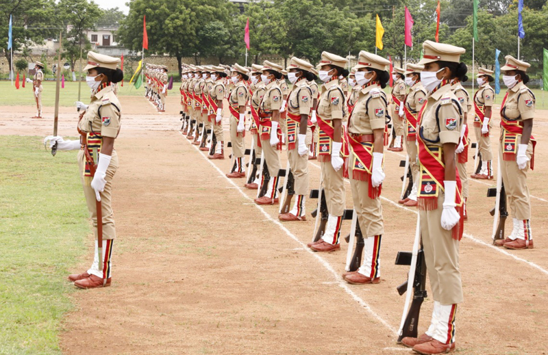 SCR General Manager Gajanan Mallya addresses Passing Out Parade of 83 women Sub-Inspector Cadets