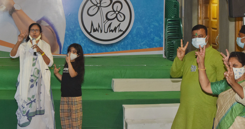 Mamata addresses media after scripting landslide victory in Bengal