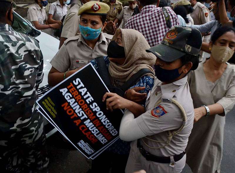 Protest against eviction drive in Assam's Dholpur