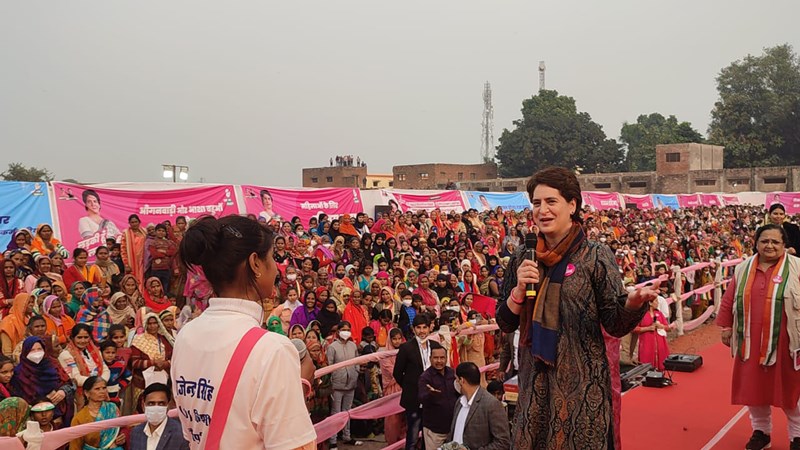 Priyanka Gandhi Vadra visits Firozabad in poll-bound UP