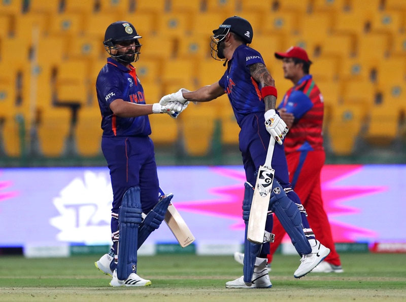 KL Rahul celebrates half-century against Afghanistan in ICC T20 World Cup at Sheikh Zayed Stadium in Abu Dhabi