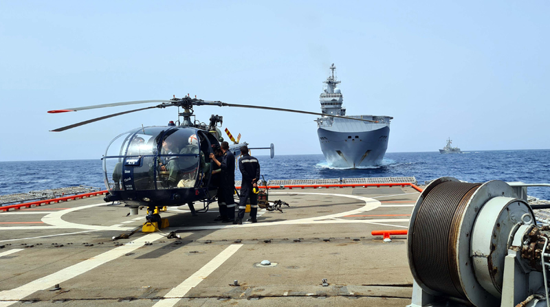 INS Trikand participating in joint naval exercise in the Gulf of Aden