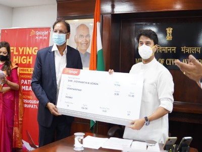 Civil Aviation Minister Jyotiraditya Scindia flags off direct flight on Vishakhapatnam - Mumbai route