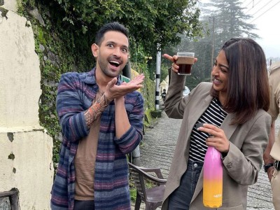 Radhika Apte 'high on coffee' with Vikrant Massey. See how