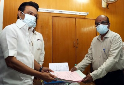 MK Stalin files nomination papers in Chennai