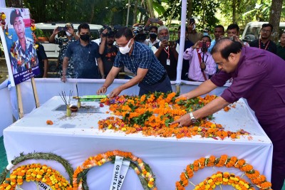 Assam CM meets the family of martyred Assam Rifles jawan Suman Swargiary