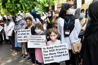 'Can't go back': Afghans demonstrate in Delhi seeking refugee status, financial security