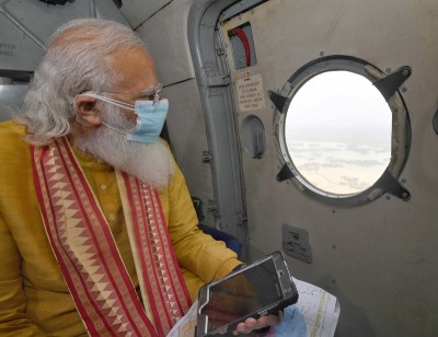 PM Modi takes aerial survey to assess Cyclone Yaas' impact on Odisha, Bengal