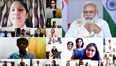 In a surprise move, PM Modi joins class 12 students' virtual session
