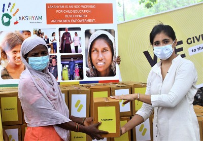 Lakshyam distributes ration kits, solar lamps and other necessary items to underprivileged families
