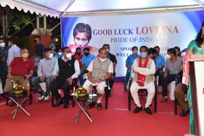 Assam CM Himanta Biswa Sarma participates in programme organised to pray for Lovlina Borgohain