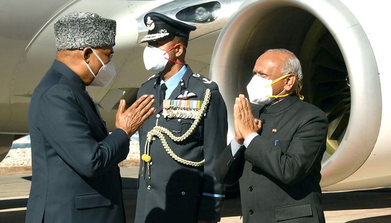 President Ram Nath Kovind welcomed in Ladakh