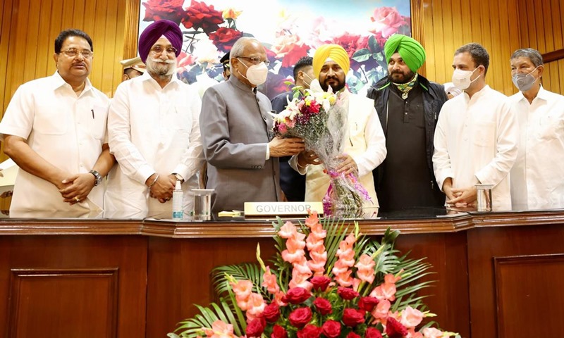 Congress Dalit leader Charanjit Singh Channi takes oath as Punjab CM