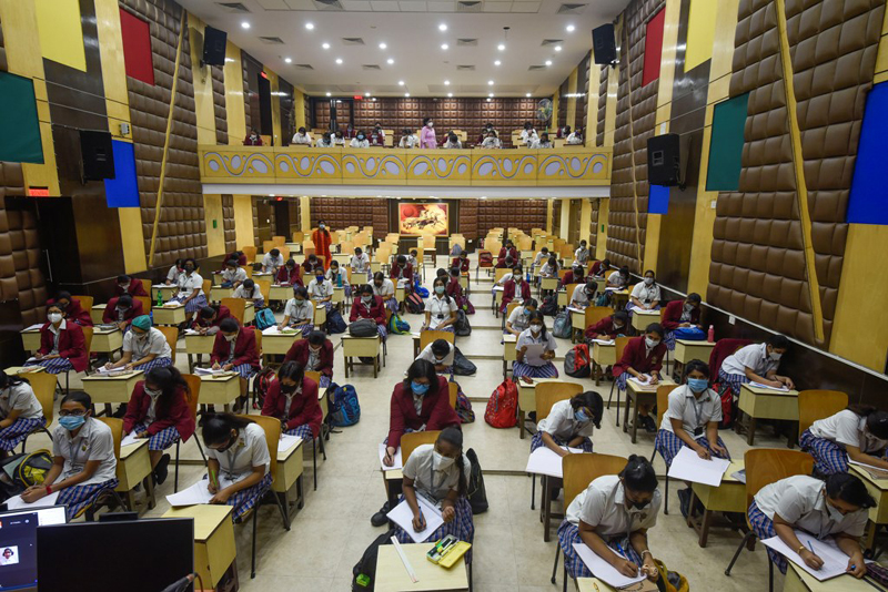 Glimpses of students attending physical classes in Kolkata as West Bengal schools reopen from today