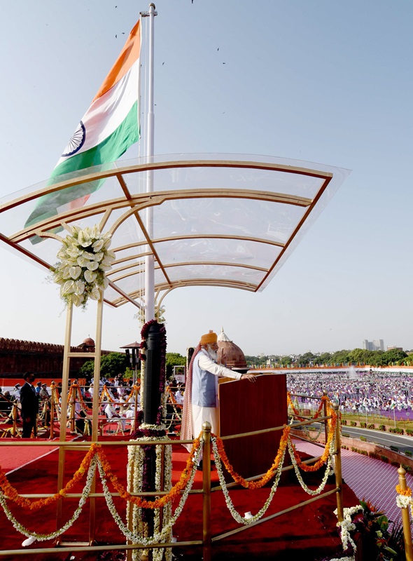 PM Modi addresses nation on the occasion of 75th Independence Day in Delhi