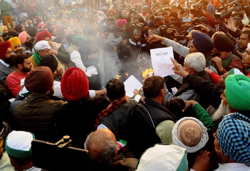 Farmers celebrating Lohri
