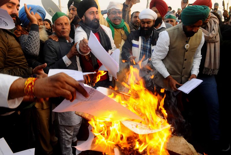 Farmers celebrating Lohri