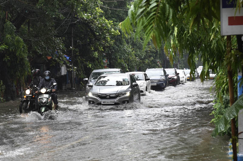 Glimpses of waterlogged roads after heavy rains in Kolkata
