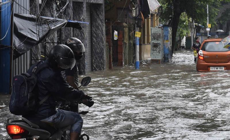 Glimpses of waterlogged roads after heavy rains in Kolkata