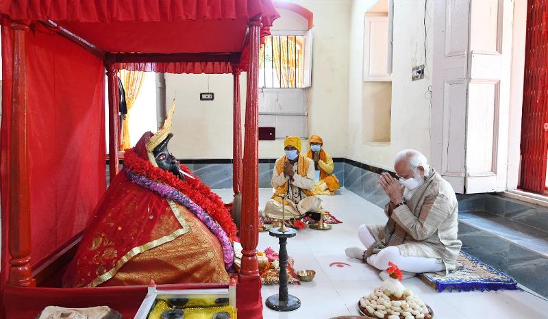 PM Modi performs puja at Jeshoreshwari Kali Temple, in Satkhira, Bangladesh.