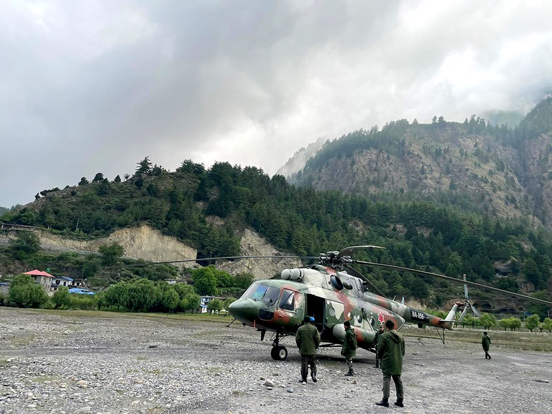 A helicopter view of Tara Air crash site in Nepal