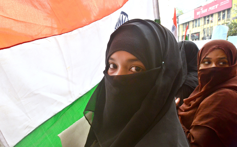 Students in Kolkata protest against hijab ban in Karnataka schools and colleges