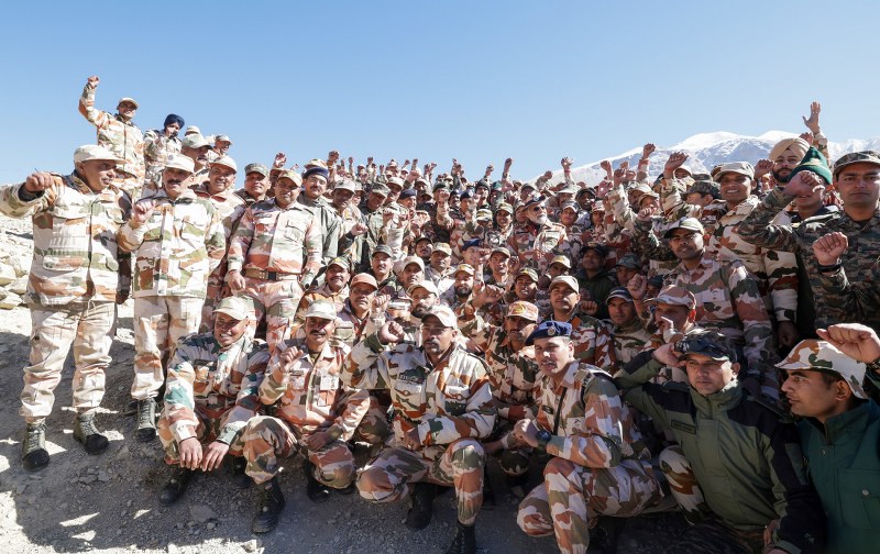 PM Modi celebrates Diwali with Indian Army jawan at Himachal Pradesh's Lepcha