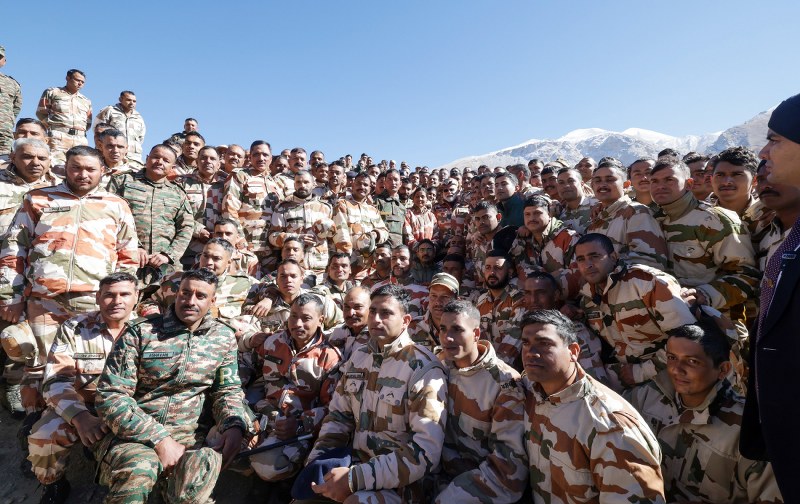 PM Modi celebrates Diwali with Indian Army jawan at Himachal Pradesh's Lepcha
