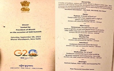 G20 dinner menu celebrates millets