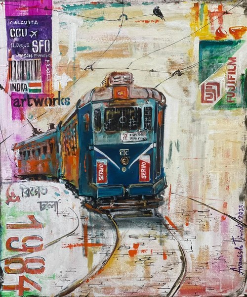 In images art exhibition 'Paints & Strokes' celebrating Kolkata's rich heritage