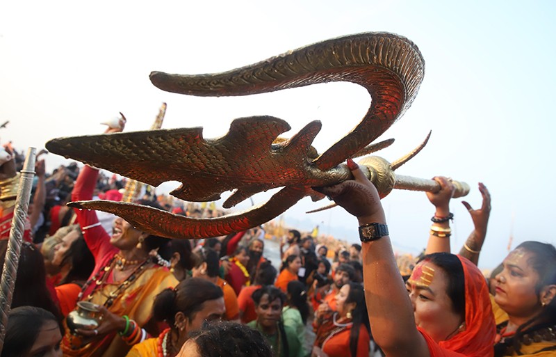 Maha Kumbh 2025: Naga sadhus steal the show on Triveni bank