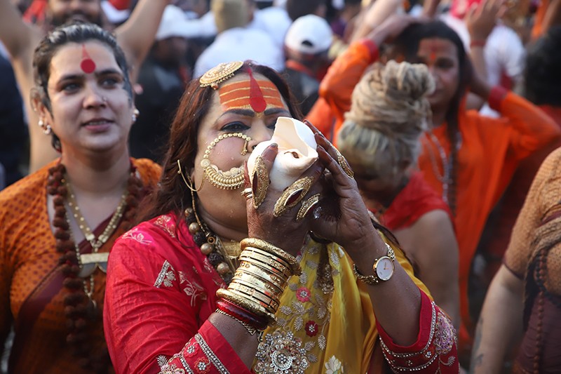 Maha Kumbh 2025: Naga sadhus steal the show on Triveni bank