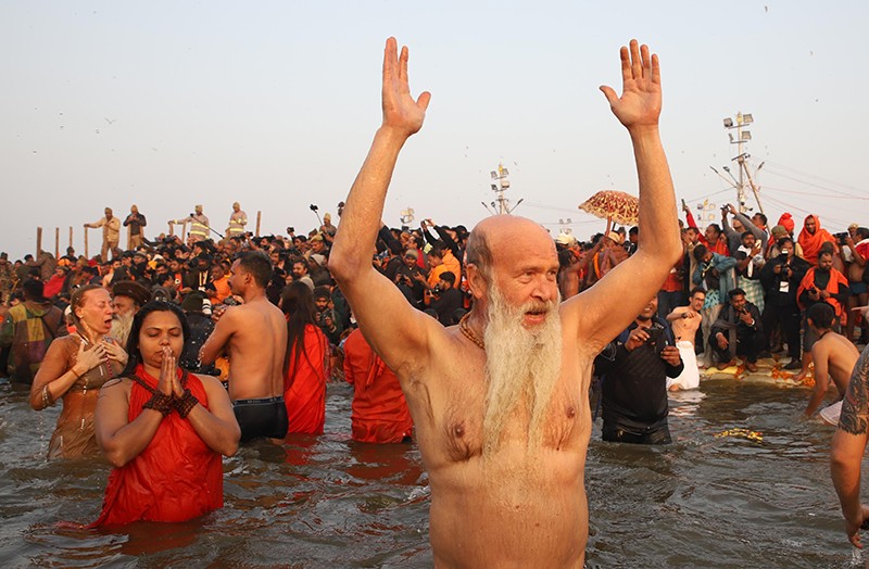 Maha Kumbh 2025: Naga sadhus steal the show on Triveni bank