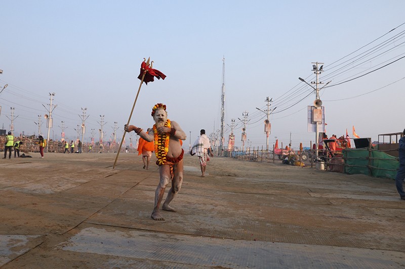 Maha Kumbh 2025: Naga sadhus steal the show on Triveni bank