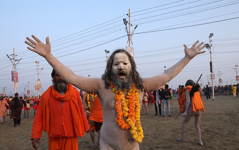 Maha Kumbh 2025: Naga sadhus steal the show on Triveni bank