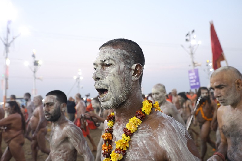 Maha Kumbh 2025: Naga sadhus steal the show on Triveni bank