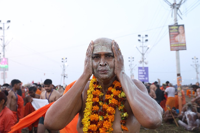 Maha Kumbh 2025: Naga sadhus steal the show on Triveni bank